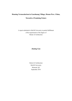 Housing Vernacularism in Gaozhuang Village