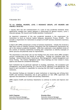 ICAAP Summary Statements