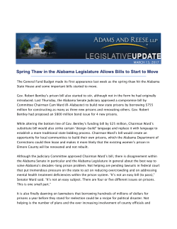 Spring Thaw in the Alabama Legislature Allows Bills to Start to Move