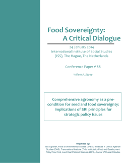 Food Sovereignty - International Institute of Social Studies