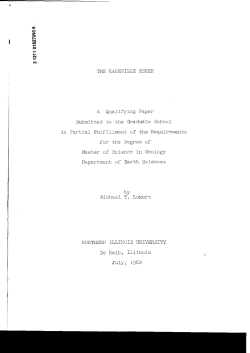THE KANEVILLE ESKER A Qualifying Paper Submitted to the