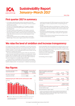 Sustainability Report January&ndash;March 2017 - ICA