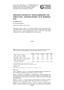 Interactive comment on &ldquo;Amine substitution into sulfuric acid