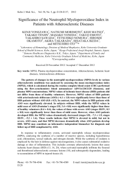 Significance of the Neutrophil Myeloperoxidase Index in Patients