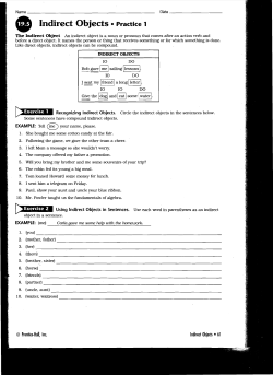Indirect Objects &bull; Practice 1