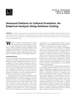 Universal Patterns in Cultural Evolution
