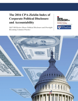 The 2016 CPA-Zicklin Index of Corporate Political Disclosure and