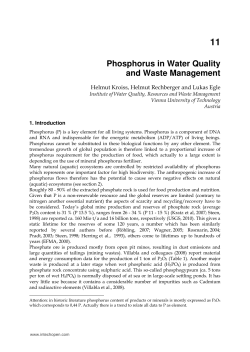 Phosphorus in Water Quality and Waste Management