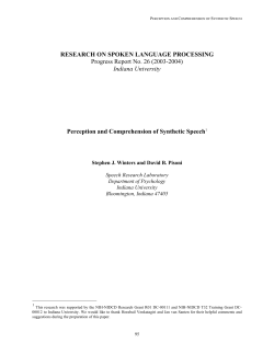 Perception and Comprehension of Synthetic Speech