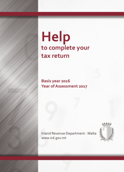 Tax Return Help Booklet (English) for Basis 2016