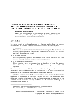MODELS OF OSCILLATING CHEMICAL REACTIONS