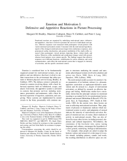 Emotion and Motivation I