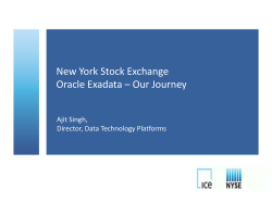New York Stock Exchange Oracle Exadata &ndash; Our Journey