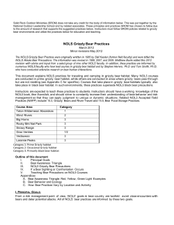 NOLS Grizzly Bear Practices - Solid Rock Outdoor Ministries