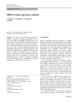 MPEG-4 facial expression synthesis