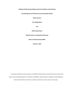 Defining and Measuring College and Career