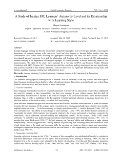 A Study of Iranian EFL Learners` Autonomy Level