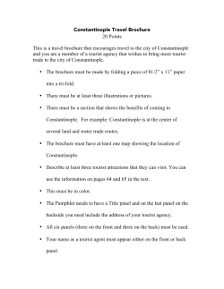 Constantinople Travel Brochure 20 Points This is a travel brochure