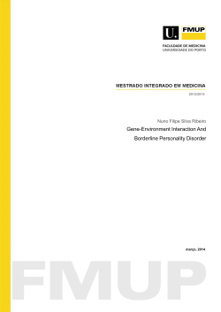 Gene-Environment Interaction And Borderline Personality Disorder