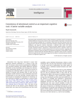 Consistency of attentional control as an important cognitive trait: A