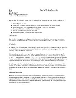 How to Write a Verbatim