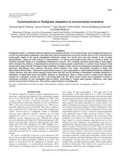 Cyclomorphosis in Tardigrada: adaptation to environmental