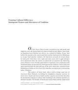Framing Cultural Difference: Immigrant Women and