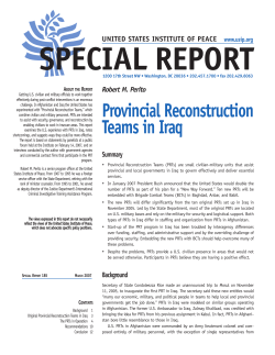 original Provincial Reconstruction teams in iraq