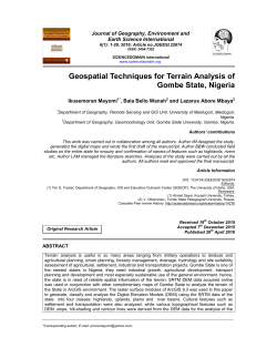 Geospatial Techniques for Terrain Analysis of Gombe State, Nigeria