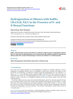 Hydrogenation of Alkenes with NaBH4, CH3CO2H, Pd/C in the