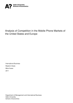 Analysis Of Competition In The Mobile Phone