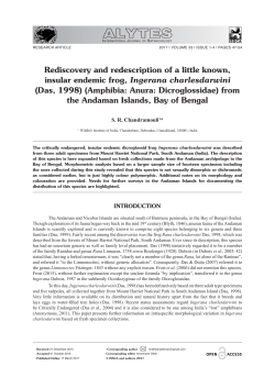 Rediscovery and redescription of a little known, insular endemic frog