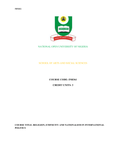 INR361 Religion, Ethnicity and Nationalism in International Politics