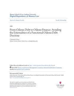From Odious Debt to Odious Finance: Avoiding the Externalities of a