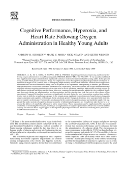 Cognitive Performance, Hyperoxia, and Heart Rate Following
