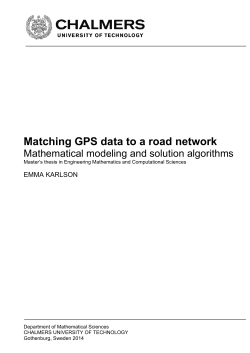 Matching GPS data to a road network