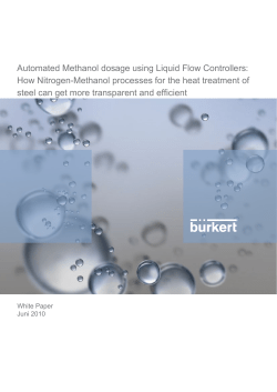 Automated Methanol dosage using Liquid Flow Controllers