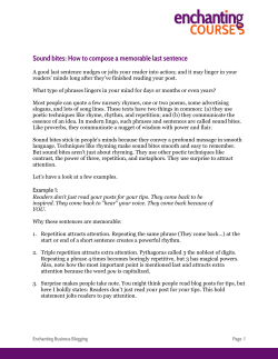 Sound bites: How to compose a memorable last sentence