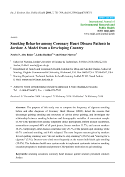 Smoking Behavior among Coronary Heart Disease Patients in