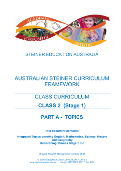 Curriculum - Steiner Education Australia