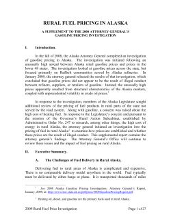Rural Fuel Pricing in Alaska