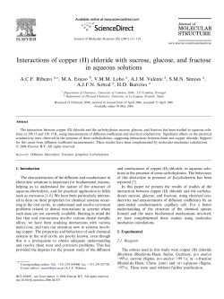 Interactions of copper (II) chloride with sucrose, glucose