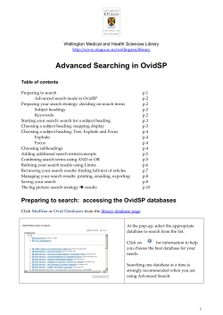 Advanced Searching in OvidSP