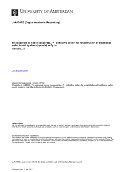 Collective action for community water management, a human