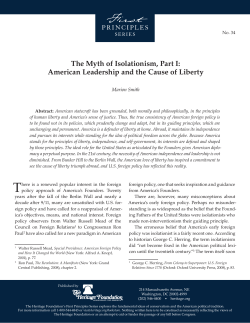 Myth of Isolationism: American Leadership and the Cause of Liberty