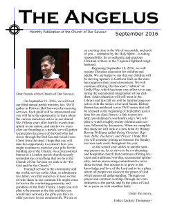 September 2016 - Church of Our Saviour