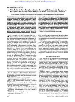 A PML/Retinoic Acid Receptor CY Fusion Transcript