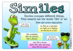 Similes compare different things. They usually use the words `like` or