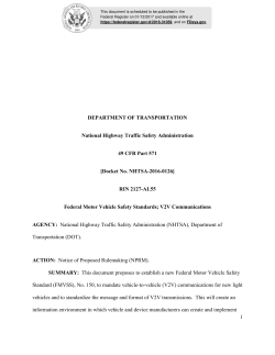 Federal Motor Vehicle Safety Standards