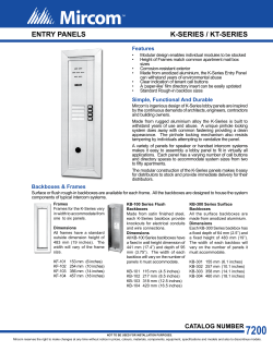 entry panels k-series / kt-series